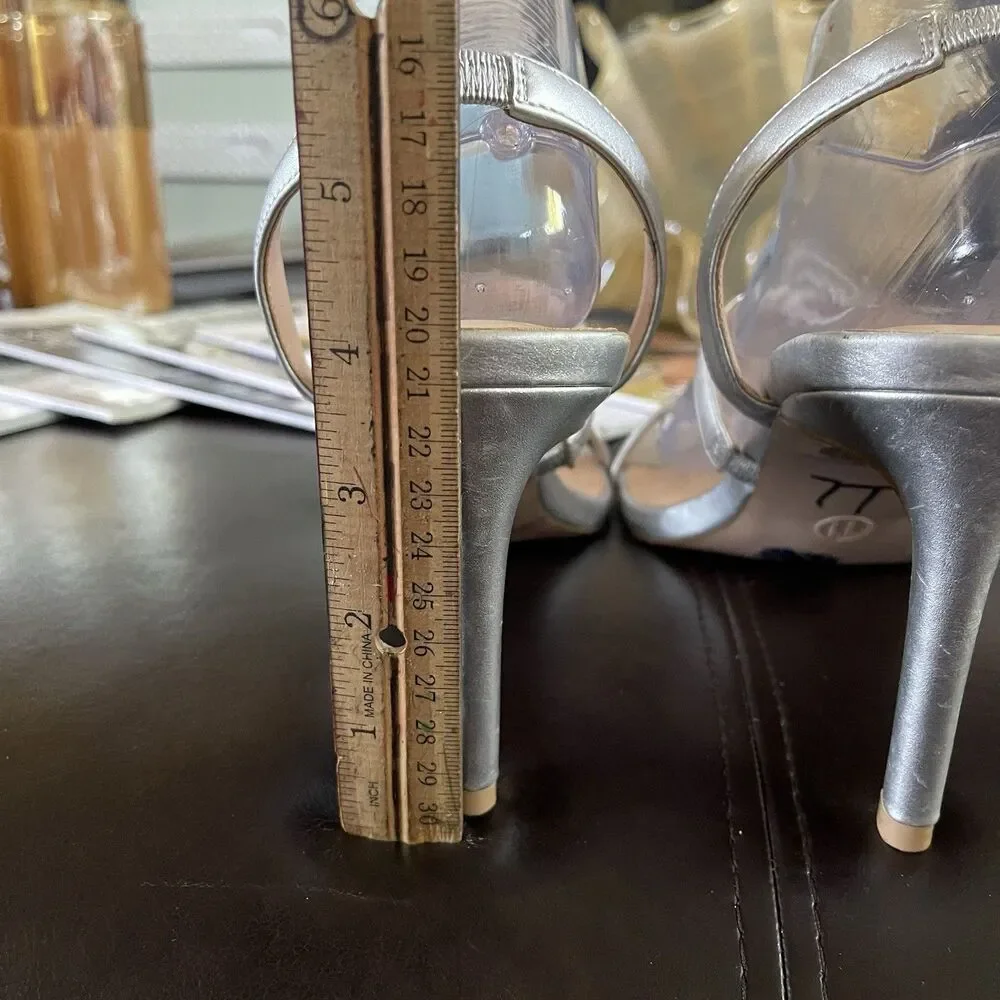 Women's Nala Pump Heels Silver- A New Day Size 11 Square Toe